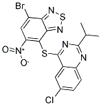 4-[(7-BROMO-5-NITRO-2,1,3-BENZOTHIADIAZOL-4-YL)THIO]-6-CHLORO-2-ISOPROPYLQUINAZOLINE Struktur