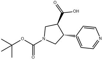 BOC-(TRANS)-4-(4-PYRIDINYL)-PYRROLIDINE-3-CARBOXYLIC ACID Struktur