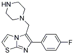 6-(4-FLUORO-PHENYL)-5-PIPERAZIN-1-YLMETHYL-IMIDAZO[2,1-B]THIAZOLE Struktur