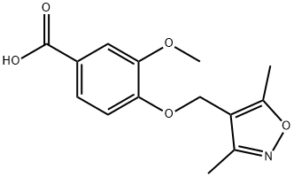 4-(3,5-DIMETHYL-ISOXAZOL-4-YLMETHOXY)-3-METHOXY-BENZOIC ACID Struktur