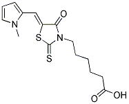 6-[5-(1-METHYL-1H-PYRROL-2-YLMETHYLENE)-4-OXO-2-THIOXO-THIAZOLIDIN-3-YL]-HEXANOIC ACID Struktur