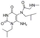 N-(6-AMINO-1-ISOBUTYL-2,4-DIOXO-1,2,3,4-TETRAHYDROPYRIMIDIN-5-YL)-N-ISOBUTYL-2-(METHYLAMINO)ACETAMIDE Struktur