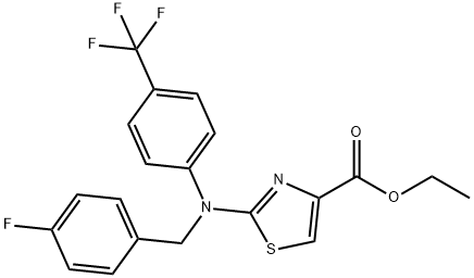 ETHYL 2-[(4-FLUOROBENZYL)-4-(TRIFLUOROMETHYL)ANILINO]-1,3-THIAZOLE-4-CARBOXYLATE Struktur