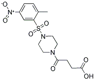 4-[4-[(2-METHYL-5-NITROPHENYL)SULFONYL]PIPERAZIN-1-YL]-4-OXOBUTANOIC ACID Struktur