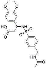 3-[4-(ACETYLAMINO-METHYL)-BENZENESULFONYLAMINO]-3-(3,4-DIMETHOXY-PHENYL)-PROPIONIC ACID Struktur