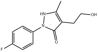 2-(4-FLUOROPHENYL)-4-(2-HYDROXYETHYL)-5-METHYL-1,2-DIHYDRO-3H-PYRAZOL-3-ONE Struktur