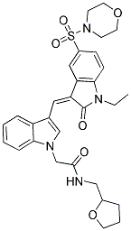 (Z)-2-(3-((1-ETHYL-5-(MORPHOLINOSULFONYL)-2-OXOINDOLIN-3-YLIDENE)METHYL)-1H-INDOL-1-YL)-N-((TETRAHYDROFURAN-2-YL)METHYL)ACETAMIDE Struktur