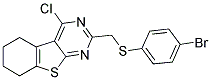 2-(4-BROMO-PHENYLSULFANYLMETHYL)-4-CHLORO-5,6,7,8-TETRAHYDRO-BENZO[4,5]THIENO[2,3-D]PYRIMIDINE Struktur