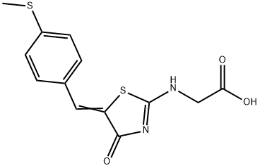 2-[(5-((E)-[4-(METHYLSULFANYL)PHENYL]METHYLIDENE)-4-OXO-4,5-DIHYDRO-1,3-THIAZOL-2-YL)AMINO]ACETIC ACID Struktur