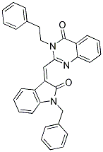 2-[(1-BENZYL-2-OXO-1,2-DIHYDRO-3H-INDOL-3-YLIDENE)METHYL]-3-PHENETHYL-4(3H)-QUINAZOLINONE Struktur