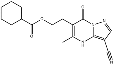 2-(3-CYANO-5-METHYL-7-OXO-4,7-DIHYDROPYRAZOLO[1,5-A]PYRIMIDIN-6-YL)ETHYL CYCLOHEXANECARBOXYLATE Struktur