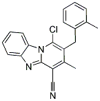 1-CHLORO-3-METHYL-2-(2-METHYL-BENZYL)-PYRIDO[1,2-A]BENZIMIDAZOLE-4-CARBONITRILE Struktur