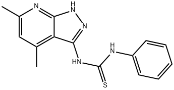 1-(4,6-DIMETHYL-1H-PYRAZOLO[3,4-B]PYRIDIN-3-YL)-3-PHENYL-THIOUREA Struktur