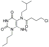 N-(6-AMINO-1-BUTYL-2,4-DIOXO-1,2,3,4-TETRAHYDRO-PYRIMIDIN-5-YL)-4-CHLORO-N-(3-METHYL-BUTYL)-BUTYRAMIDE Struktur