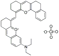 6-(DIETHYLAMINO)-1,2,3,4-TETRAHYDRO-4-[(5,8,9,10-TETRAHYDRO-6H-BENZO[C]XANTHEN-11-YL)METHYLENE]XANTHYLIUM PERCHLORATE Struktur