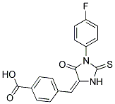 4-[1-(4-FLUORO-PHENYL)-5-OXO-2-THIOXO-IMIDAZOLIDIN-4-YLIDENEMETHYL]-BENZOIC ACID Struktur