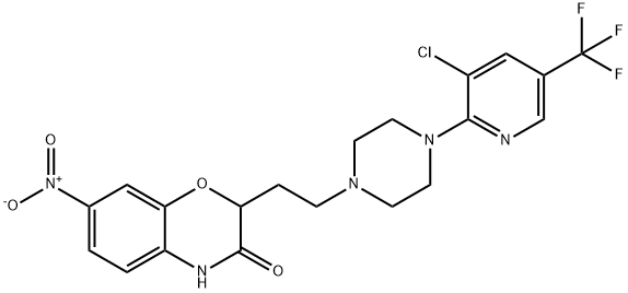 2-(2-(4-[3-CHLORO-5-(TRIFLUOROMETHYL)-2-PYRIDINYL]PIPERAZINO)ETHYL)-7-NITRO-2H-1,4-BENZOXAZIN-3(4H)-ONE Struktur