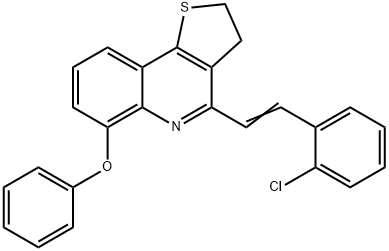 4-[(E)-2-(2-CHLOROPHENYL)ETHENYL]-2,3-DIHYDROTHIENO[3,2-C]QUINOLIN-6-YL PHENYL ETHER Struktur