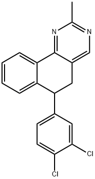 6-(3,4-DICHLOROPHENYL)-2-METHYL-5,6-DIHYDROBENZO[H]QUINAZOLINE Struktur