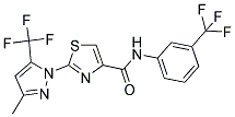 2-[3-METHYL-5-(TRIFLUOROMETHYL)-1H-PYRAZOL-1-YL]-N-[3-(TRIFLUOROMETHYL)PHENYL]-1,3-THIAZOLE-4-CARBOXAMIDE Struktur