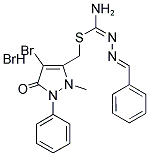 3-((1-AMINO-2,3-DIAZA-4-PHENYLBUTA-1,3-DIENYLTHIO)METHYL)-4-BROMO-2-METHYL-1-PHENYL-3-PYRAZOLIN-5-ONE, BROMIDE Struktur