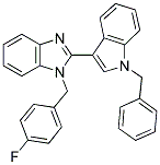 2-(1-BENZYL-1H-INDOL-3-YL)-1-(4-FLUORO-BENZYL)-1H-BENZOIMIDAZOLE Struktur