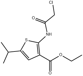 2-(2-CHLORO-ACETYLAMINO)-5-ISOPROPYL-THIOPHENE-3-CARBOXYLIC ACID ETHYL ESTER Struktur