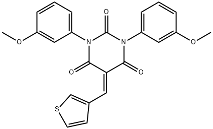 1,3-BIS(3-METHOXYPHENYL)-5-(3-THIENYLMETHYLENE)-1,3-DIAZAPERHYDROINE-2,4,6-TRIONE Struktur