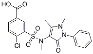 4-CHLORO-3-[(1,5-DIMETHYL-3-OXO-2-PHENYL-2,3-DIHYDRO-1H-PYRAZOL-4-YL)-METHYL-SULFAMOYL]-BENZOIC ACID Struktur