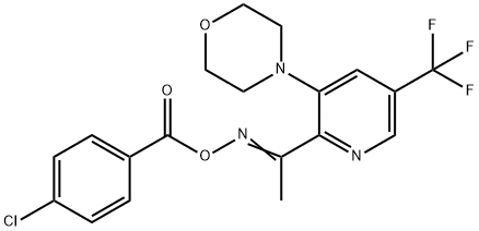 4-[2-([(4-CHLOROBENZOYL)OXY]ETHANIMIDOYL)-5-(TRIFLUOROMETHYL)-3-PYRIDINYL]MORPHOLINE Struktur