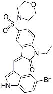 (Z)-3-((5-BROMO-1H-INDOL-3-YL)METHYLENE)-1-ETHYL-5-(MORPHOLINOSULFONYL)INDOLIN-2-ONE Struktur