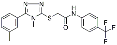 2-([4-METHYL-5-(3-METHYLPHENYL)-4H-1,2,4-TRIAZOL-3-YL]SULFANYL)-N-[4-(TRIFLUOROMETHYL)PHENYL]ACETAMIDE Struktur