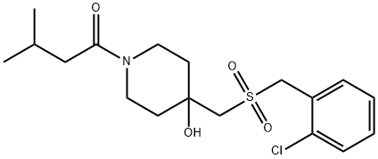 1-(4-([(2-CHLOROBENZYL)SULFONYL]METHYL)-4-HYDROXYPIPERIDINO)-3-METHYL-1-BUTANONE Struktur