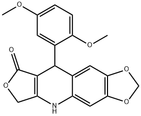 9-(2,5-DIMETHOXYPHENYL)-6,9-DIHYDRO[1,3]DIOXOLO[4,5-G]FURO[3,4-B]QUINOLIN-8(5H)-ONE Struktur