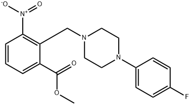 METHYL 2-([4-(4-FLUOROPHENYL)PIPERAZINO]METHYL)-3-NITROBENZENECARBOXYLATE Struktur