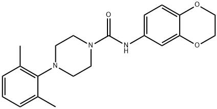 N-(2,3-DIHYDRO-1,4-BENZODIOXIN-6-YL)-4-(2,6-DIMETHYLPHENYL)TETRAHYDRO-1(2H)-PYRAZINECARBOXAMIDE Struktur