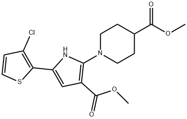 METHYL 1-[5-(3-CHLORO-2-THIENYL)-3-(METHOXYCARBONYL)-1H-PYRROL-2-YL]-4-PIPERIDINECARBOXYLATE Struktur