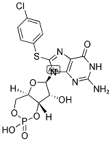 8-(4-CHLOROPHENYLTHIO) GUANOSINE-3',5'-CYCLIC MONOPHOSPHATE Struktur