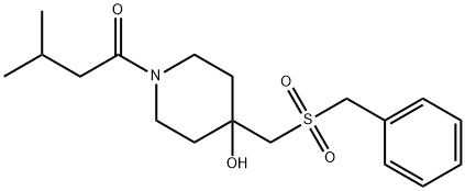 1-(4-[(BENZYLSULFONYL)METHYL]-4-HYDROXYPIPERIDINO)-3-METHYL-1-BUTANONE Struktur