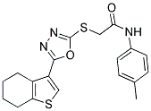 N-(4-METHYLPHENYL)-2-{[5-(4,5,6,7-TETRAHYDRO-1-BENZOTHIEN-3-YL)-1,3,4-OXADIAZOL-2-YL]THIO}ACETAMIDE Struktur