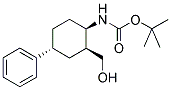 BOC-(+/-)-CIS-2-HYDROXYMETHYL-TRANS-4-PHENYL-1-CYCLOHEXYLAMINE Struktur