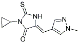 3-CYCLOPROPYL-5-(1-METHYL-1H-PYRAZOL-4-YLMETHYLENE)-2-THIOXO-IMIDAZOLIDIN-4-ONE Struktur