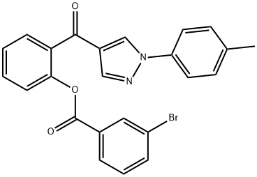 2-([1-(4-METHYLPHENYL)-1H-PYRAZOL-4-YL]CARBONYL)PHENYL 3-BROMOBENZENECARBOXYLATE Struktur