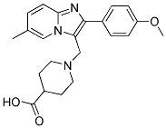 1-[2-(4-METHOXY-PHENYL)-6-METHYL-IMIDAZO[1,2-A]PYRIDIN-3-YLMETHYL]-PIPERIDINE-4-CARBOXYLIC ACID Struktur