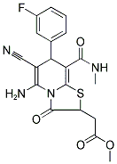 METHYL {5-AMINO-6-CYANO-7-(3-FLUOROPHENYL)-8-[(METHYLAMINO)CARBONYL]-3-OXO-2,3-DIHYDRO-7H-[1,3]THIAZOLO[3,2-A]PYRIDIN-2-YL}ACETATE Struktur