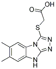 (6,7-DIMETHYL-9H-BENZO[4,5]IMIDAZO[2,1-C][1,2,4]TRIAZOL-3-YLSULFANYL)-ACETIC ACID Struktur