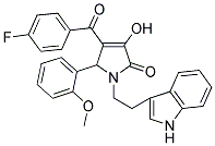 3-HYDROXY-1-[2-(1H-INDOL-3-YL)ETHYL]-4-(4-FLUOROBENZOYL)-5-(2-METHOXYPHENYL)-1,5-DIHYDRO-2H-PYRROL-2-ONE Struktur