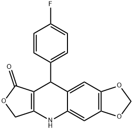 9-(4-FLUOROPHENYL)-6,9-DIHYDRO[1,3]DIOXOLO[4,5-G]FURO[3,4-B]QUINOLIN-8(5H)-ONE Struktur