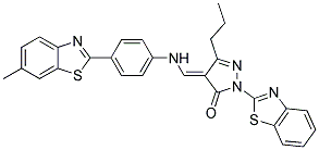 (E)-1-(BENZO[D]THIAZOL-2-YL)-4-((4-(6-METHYLBENZO[D]THIAZOL-2-YL)PHENYLAMINO)METHYLENE)-3-PROPYL-1H-PYRAZOL-5(4H)-ONE