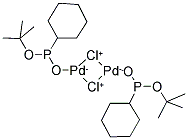 DIHYDROGEN DICHLOROBIS(TERT-BUTYLCYCLOHEXYLPHOSPHINITO-KP) DIPALLADATE(2-) Struktur